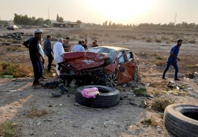 انقلاب عجلة نوع كيا يتسبب بإصابة ستة أشخاص في طريق الجبايش