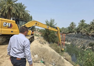 إدارة مشروع الغراف تنفذ حملة ازالة التجاوزات على شط ال ابراهيم في سيد دخيل