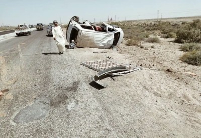 مصرع شخص وإصابة اثنين آخرين بحادث انقلاب مركبة قرب المدينة الصناعية جنوب الناصرية