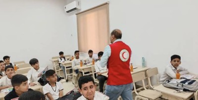 الهلال الأحمر العراقي ينفذ حملة توعوية للتهيؤ للزلازل تستهدف عشر مدارس في قضاء الرفاعي