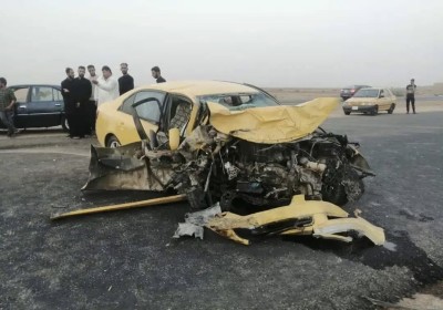حادث تصادم شمال الناصرية يودي بحياة شخص ويصيب اثنين آخرين
