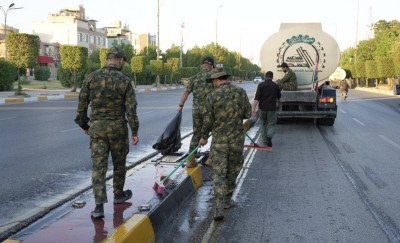الحشد الشعبي يباشر تنفيذ الخطة الخدمية الخاصة بزيارة الأربعين في كربلاء المقدسة