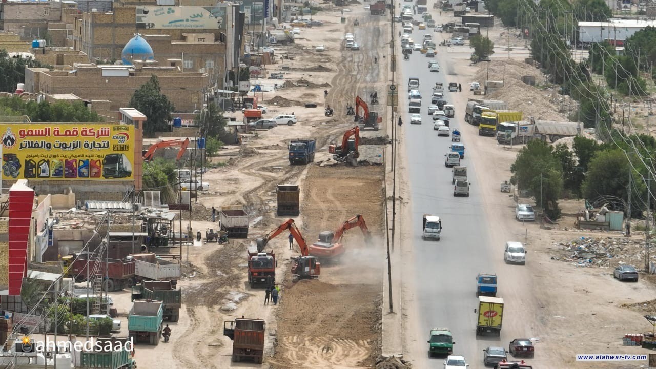 محافظ ذي قار يتابع ميدانيًا أعمال تطوير شارع الصدرين   المقطع الثان