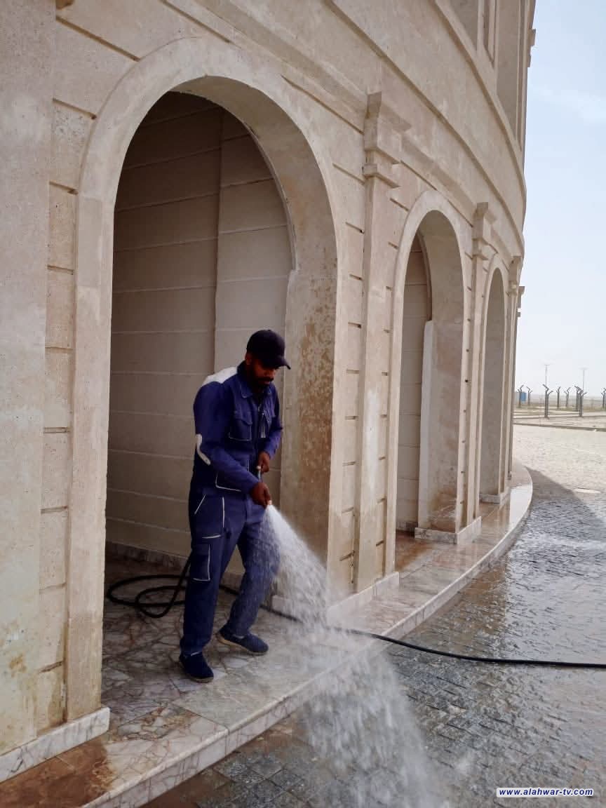 مديرية مجاري ذي قار تشارك في الحملة الخدمية بمدينة أور السياحية بعد موجة الغبار