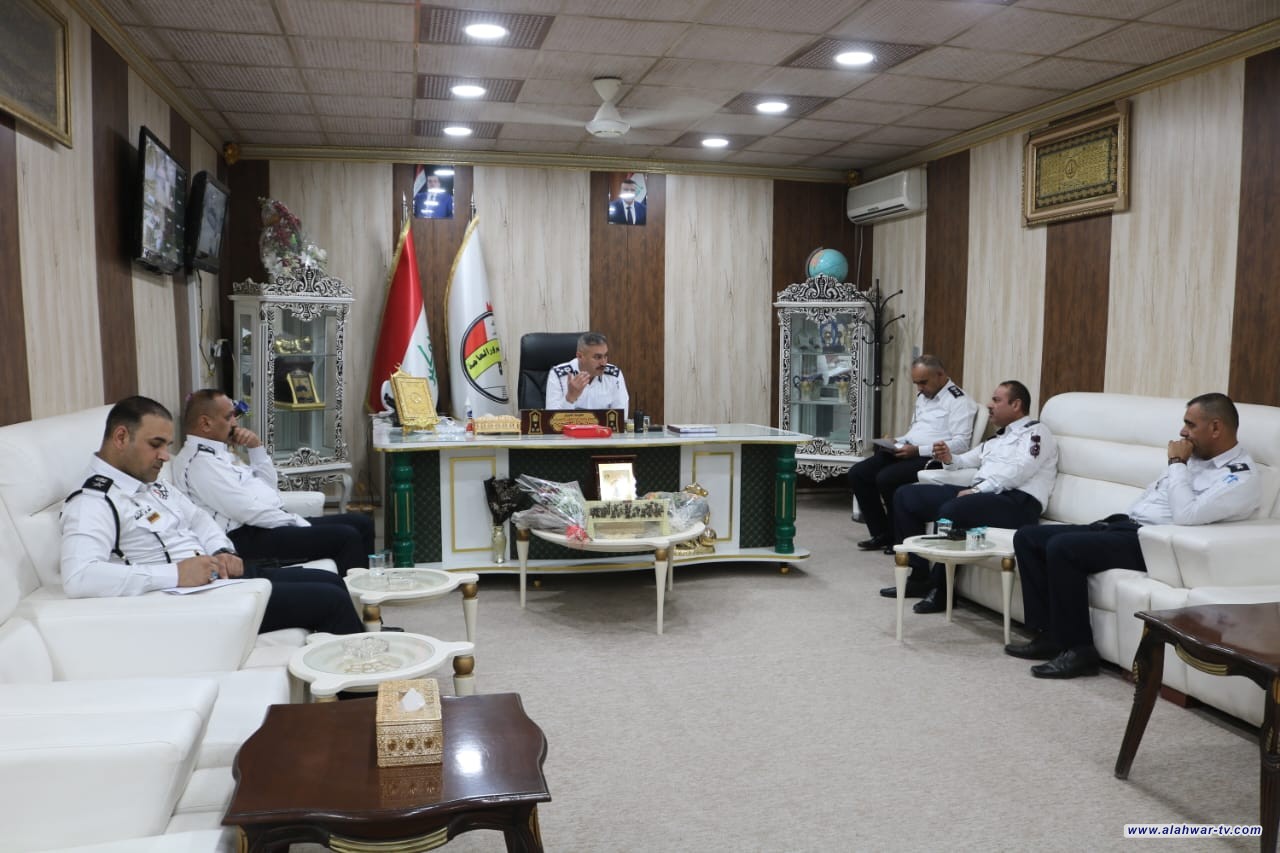 مدير مرور ذي قار العميد زياد الحصونة يترأس اجتماعا لآمري القواطع لبحث الخطة المرورية لايام عيد الاضحى