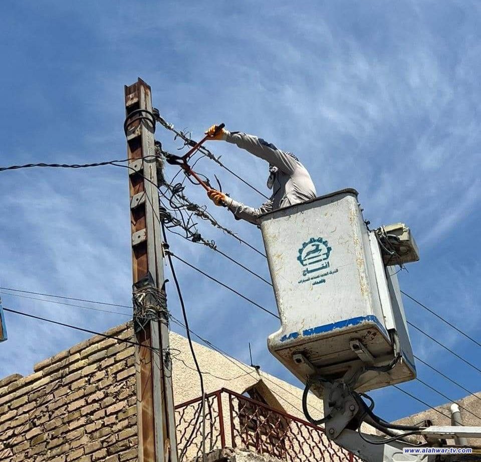 فرع توزيع كهرباء ذي قار يُزيل أكثر من ١٠٠٠ تجاوز عن الشبكة الكهربائية خلال أسبوعين