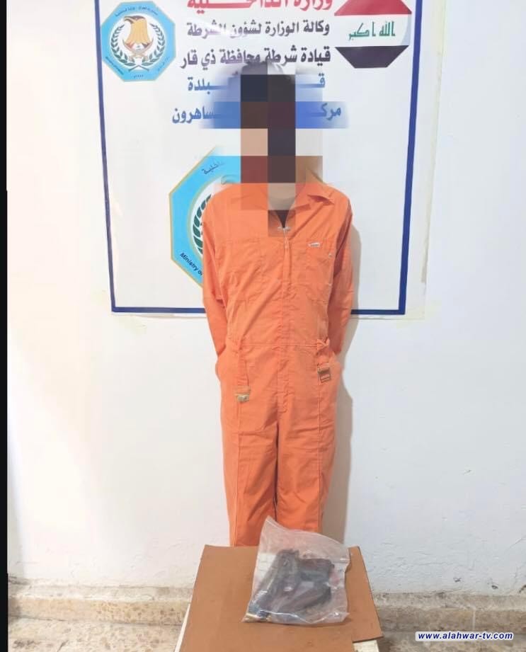 شرطة ذي قار تلقي القبض على القاتل خلال 24 ساعة من وقوع الجريمة في مدينة الصدر وسط الناصرية .