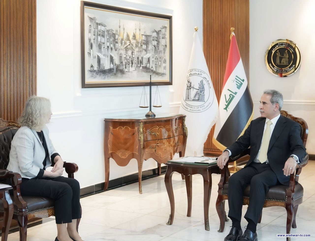 زيدان يبحث مع سفيرة فنلندا التعاون في المجال القضائي