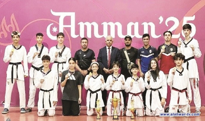 12) ميدالية ملونة لمنتخب التايكواندو ببطولة الفارس الدولية في الأردن