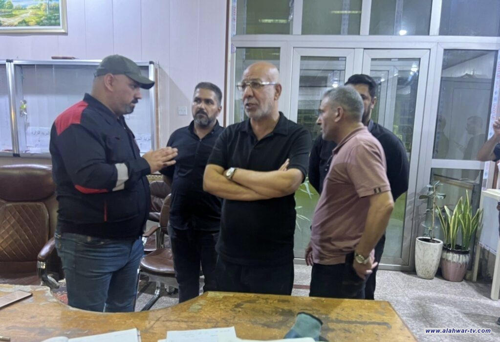 محافظ ذي قار وكالة رزاق كشيش يتابع  اعادة التيار الكهربائي من داخل المحطة الحرارية