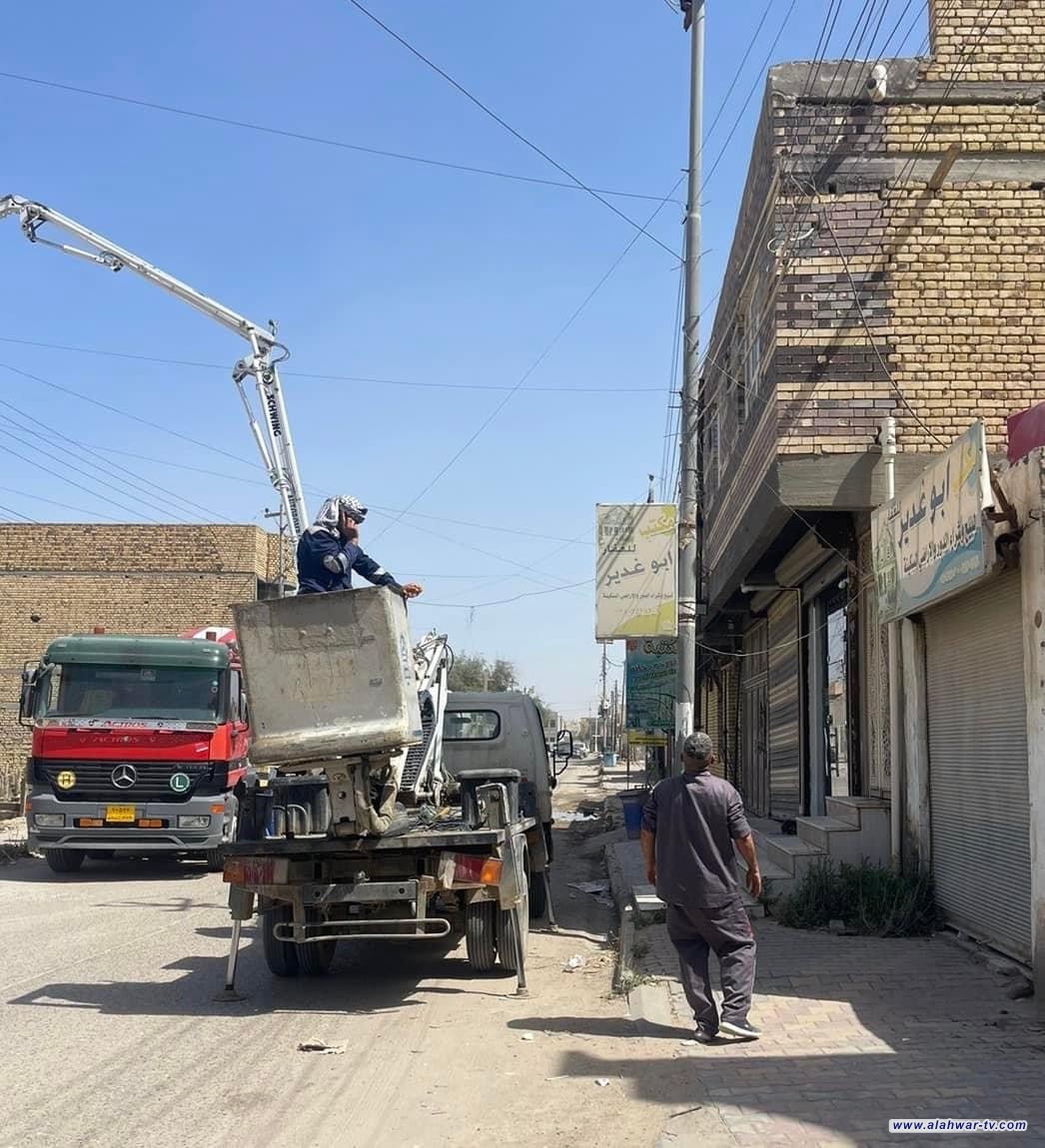 ملاكات فرع توزيع كهرباء ذي قار تنجز أعمال شطر مغذيي ( ٢ ، ٣ ) حي اور واستحداث مغذي جديد من متنقلة المستشفى الثانوية