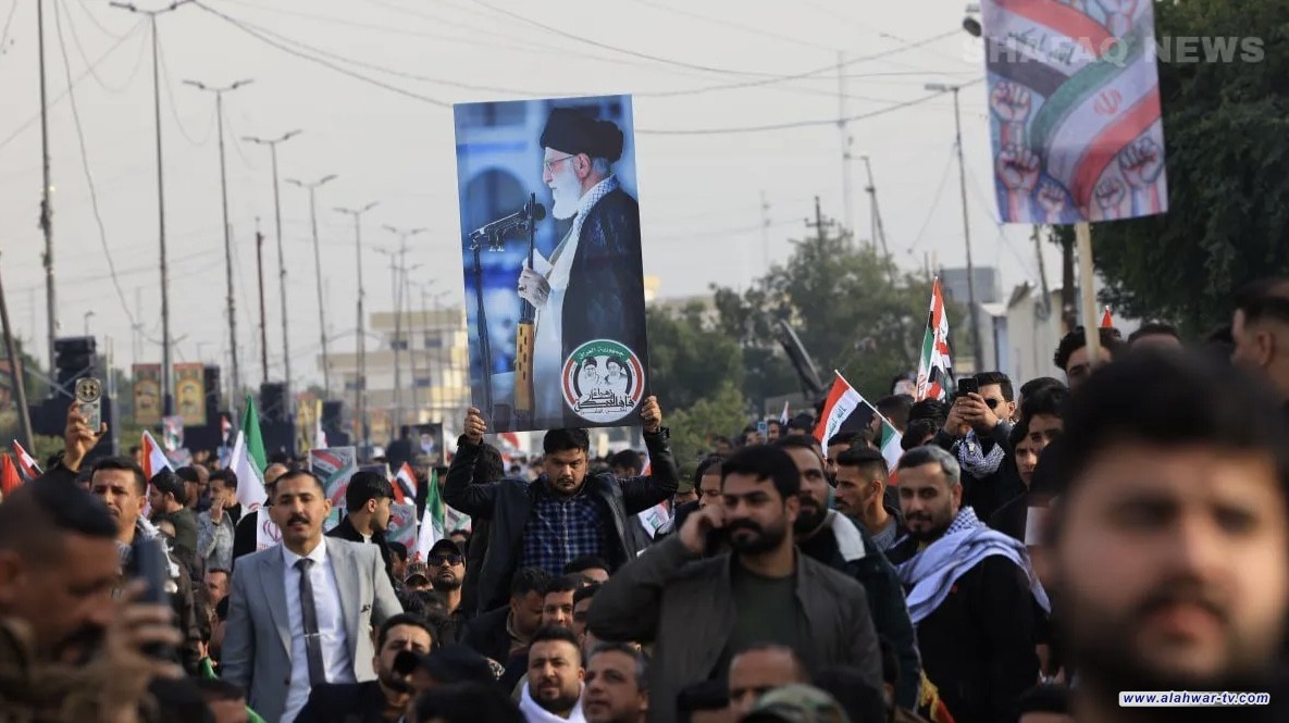 وقفة تضامنية لأنصار الفصائل العراقية في بغداد دعماً لإيران