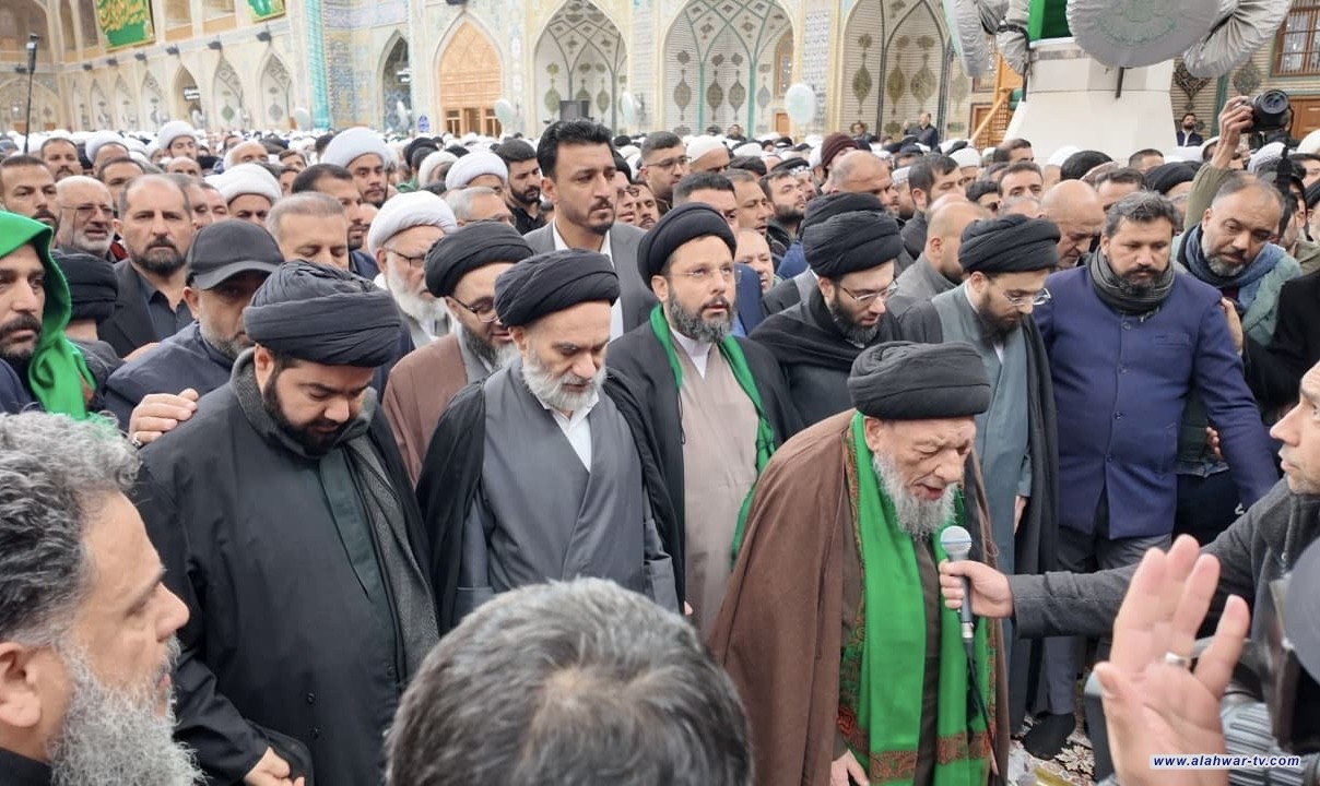 تشييع مهيب للسيد هادي السيستاني إلى مثواه الأخير داخل الصحن الحيدري المقدس