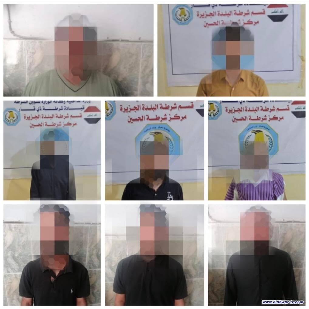 قسم شرطة بلدة الجزيرة يلقي القبض على 8 متهمين بقضايا مختلفة .