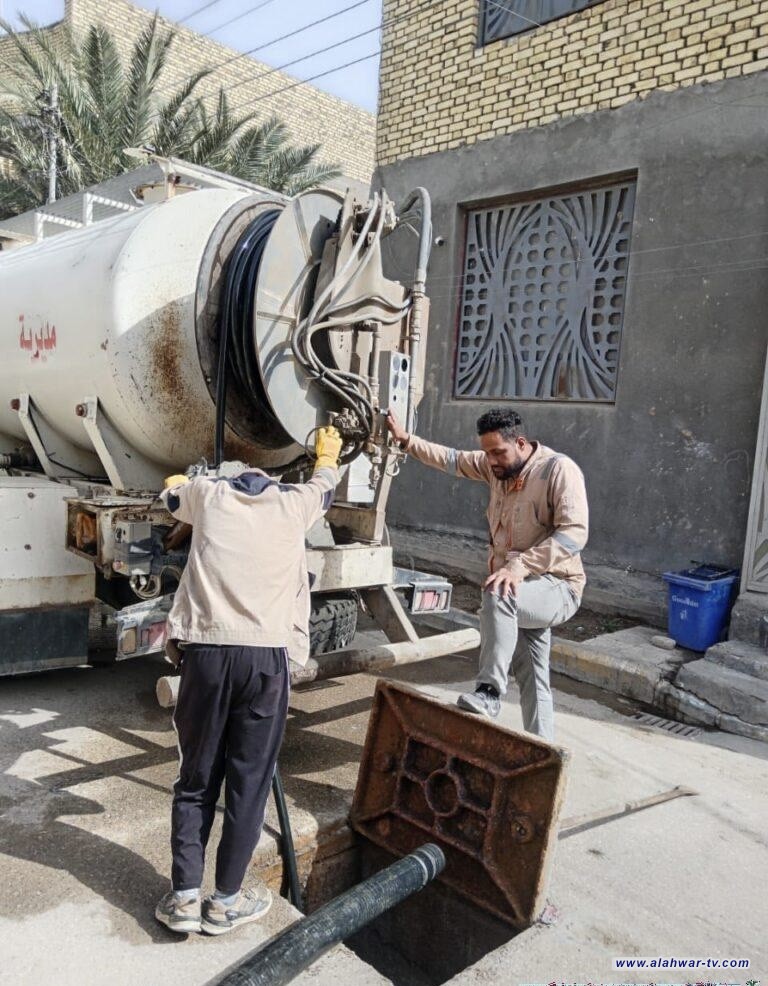 مديرية مجاري ذي قار تواصل أعمال صيانة شبكات الصرف الصحي في عموم مدن المحافظة