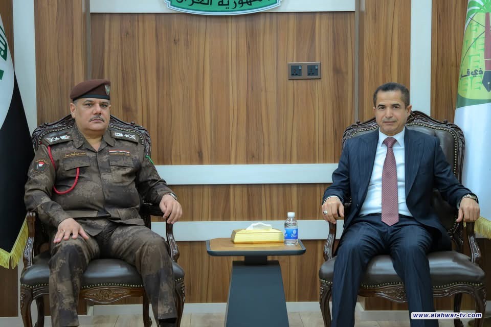 محافظ ذي قار يستقبل قائد قوات الحدود ويشيد بدور القيادة في تعزيز الأمن والاستقرار