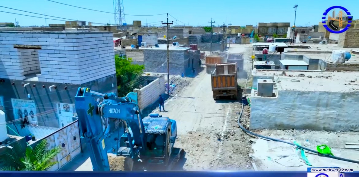 مشروع انشاء شوارع في حي الحسن العسكري في قضاء سوق الشيوخ