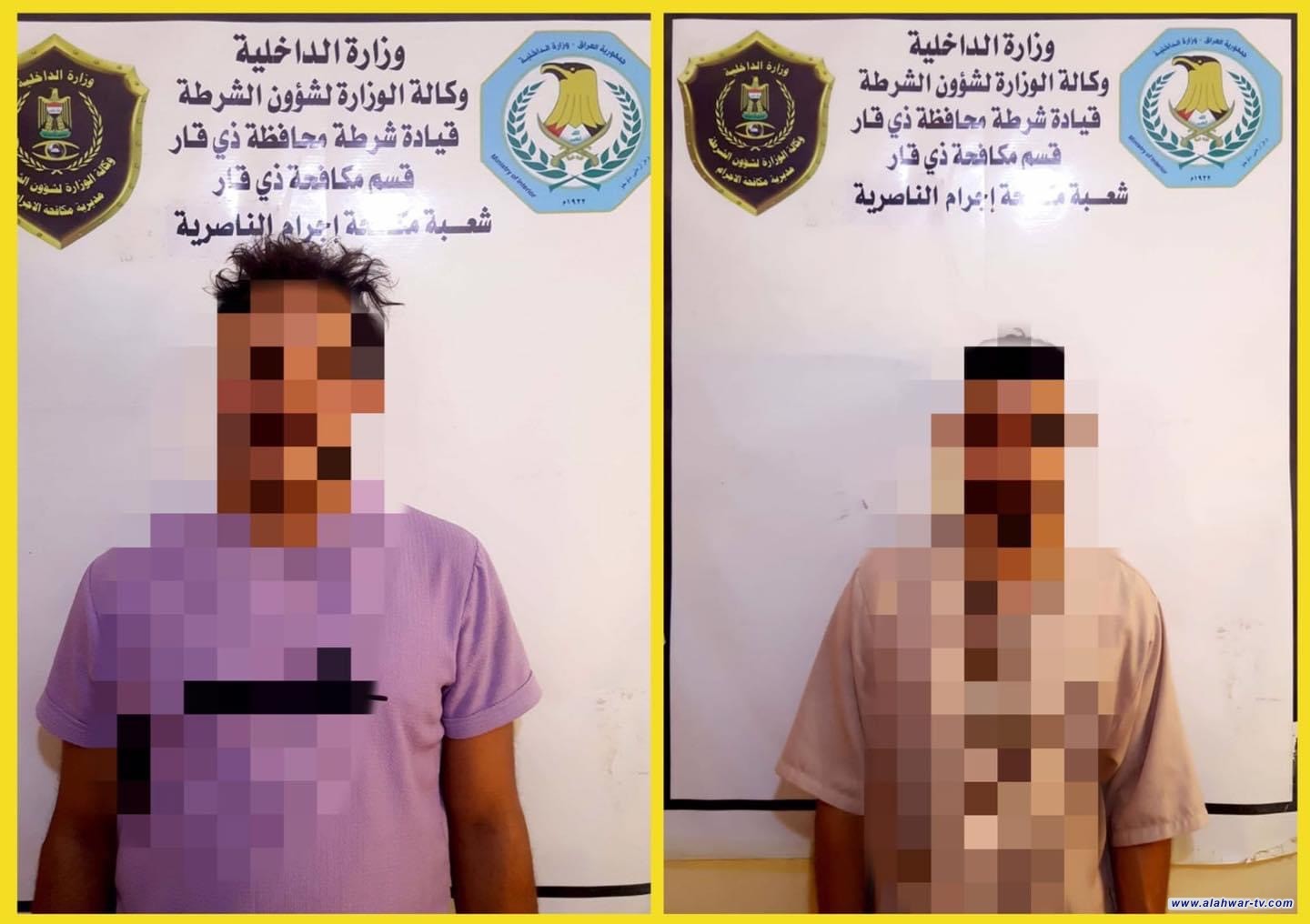 مكافحة اجرام ذي قار تلقي القبض على متهمين اثنين بالسرقة وسط الناصرية .