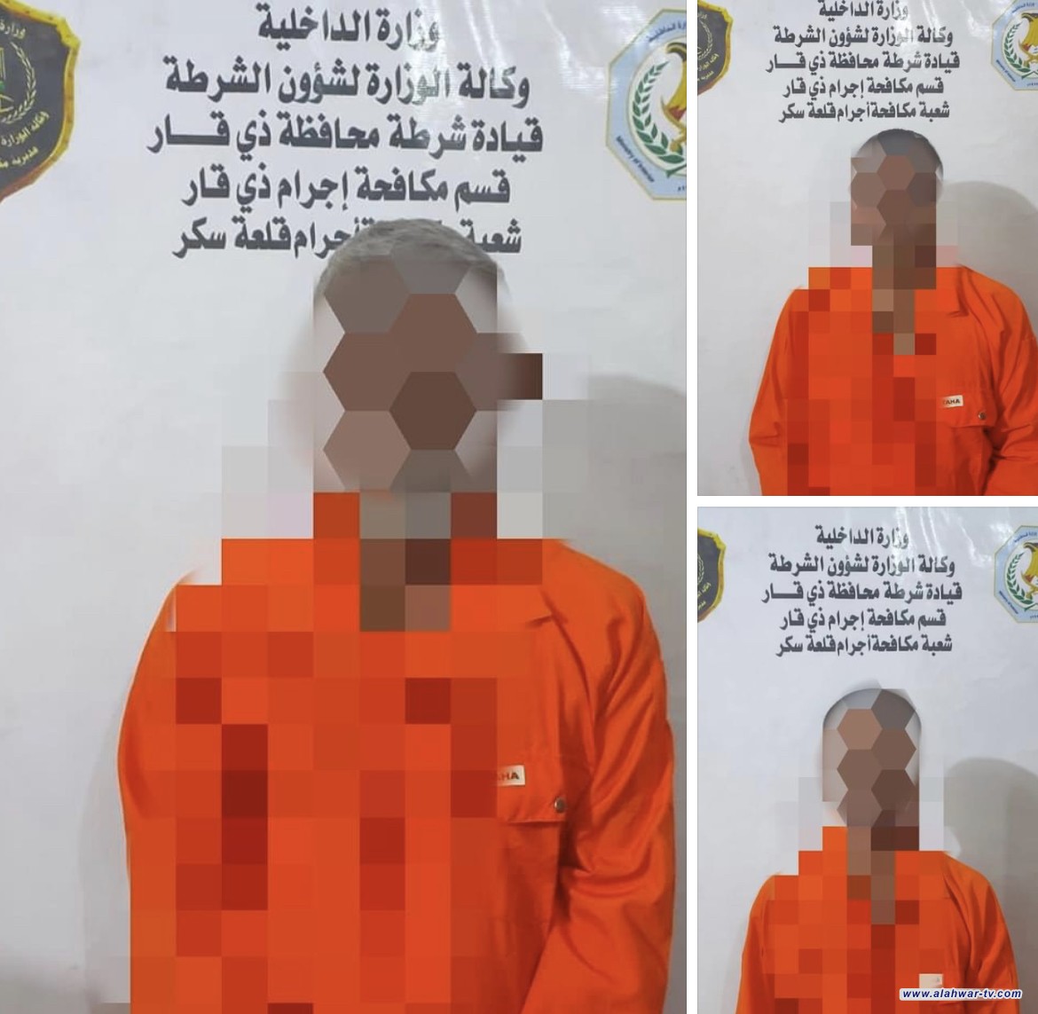 مكافحة إجرام ذي قار تلقي القبض على 3 متهمين  مطلوبين بقضايا قتل شمال المحافظة