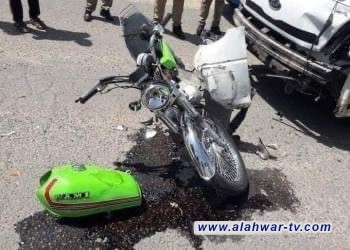 مصرع سائق دراجة نارية بعمر 17 عامآ اثر حادث تصادم بين عجلة