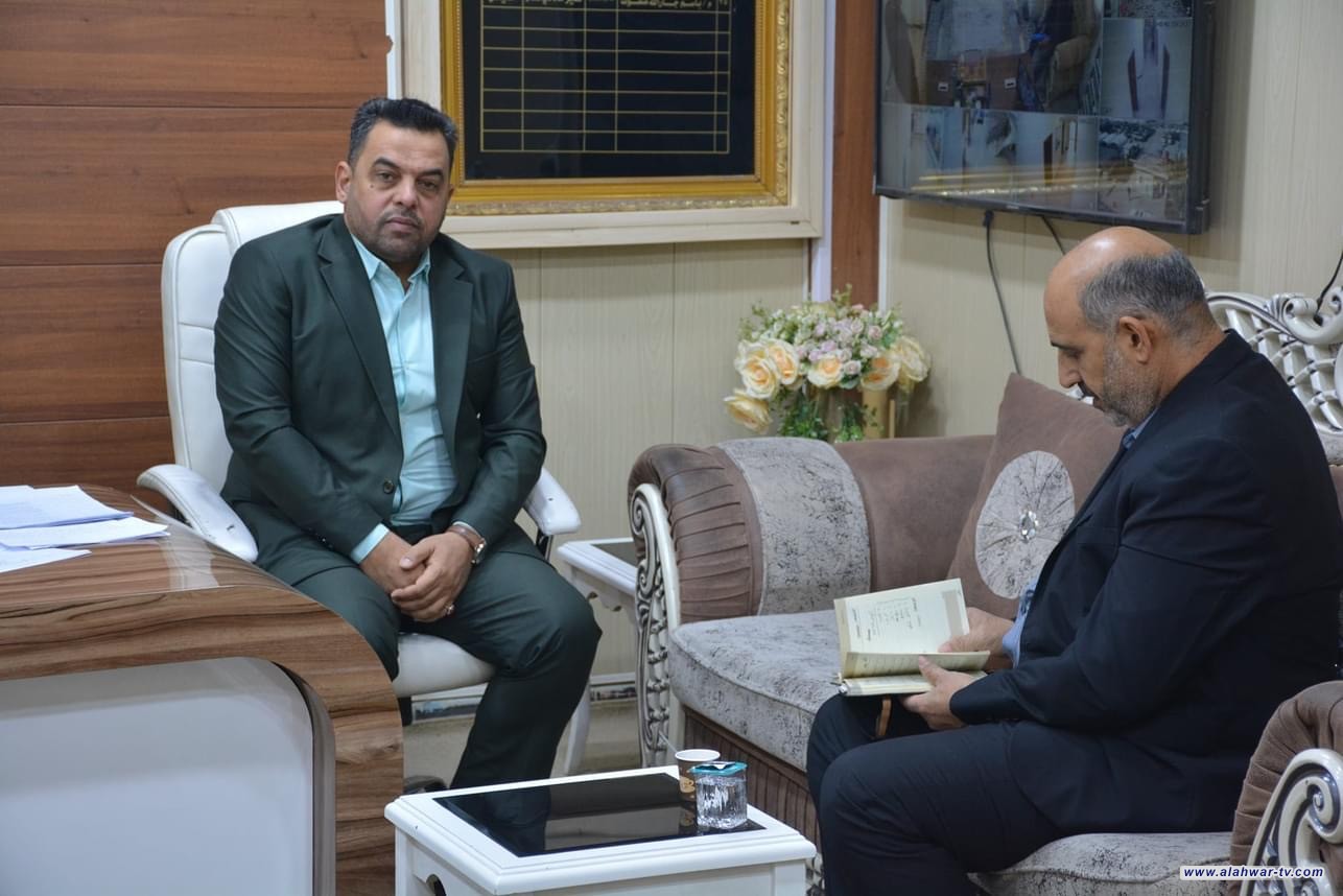مدير ماءً ذي قار يستقبل رئيــس الجهد الخدمي في محافظة ذي قـار  لمناقشة الواقع الخدمي فيما يخص قطاع الماء