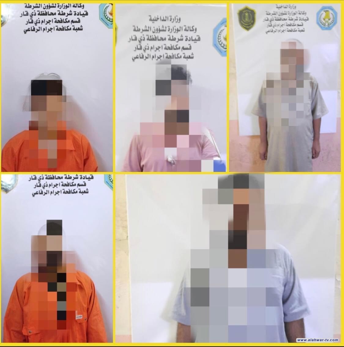 مكافحة إجرام ذي قار تلقي القبض على 5 متهمين مطلوبين في بقضايا قتل  وسرقة  =========