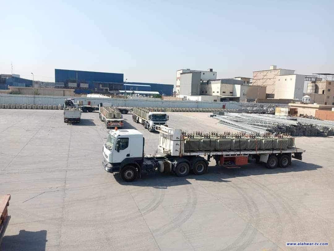 عاجل  الان وصول 100 محولة كهربائية الى مدينة الناصرية