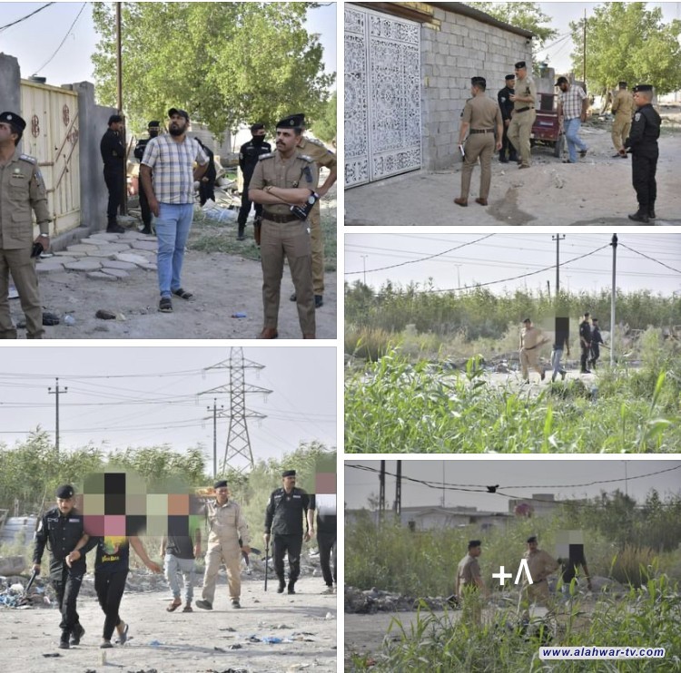 قسم شرطة بلدة الشامية ينفذ واجب امني ويلقي القبض على 8 متهمين ويضبط اسلحة وكميات من المشروبات الكحولية .