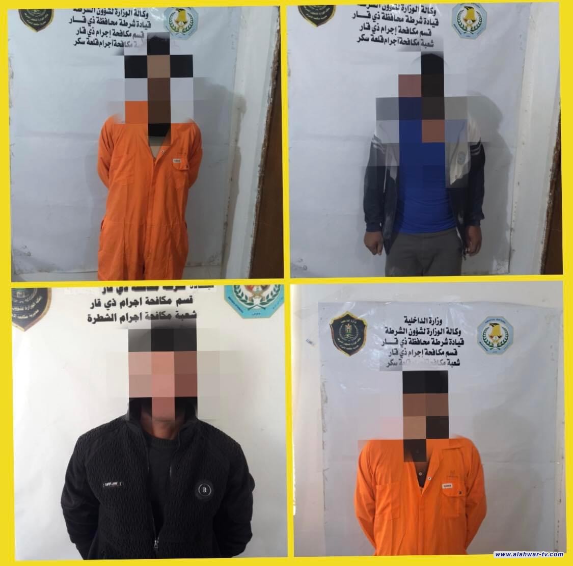 مكافحة إجرام ذي قار تلقي القبض على 4 متهمين بقضايا القتل والسرقة .