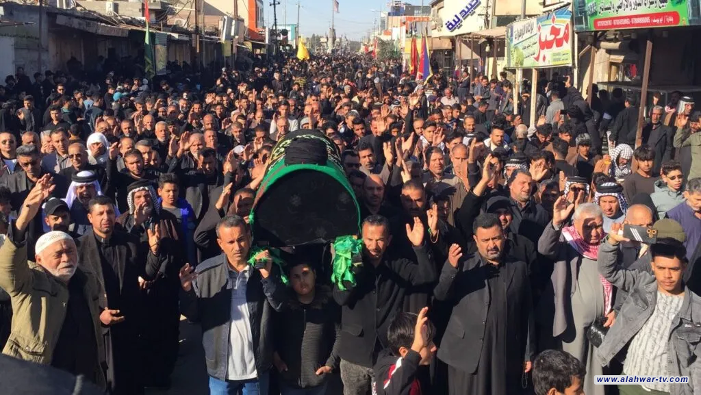 بالصور : التشييع الرمزي للأمام الكاظم عليه السلام في سوق الشيوخ