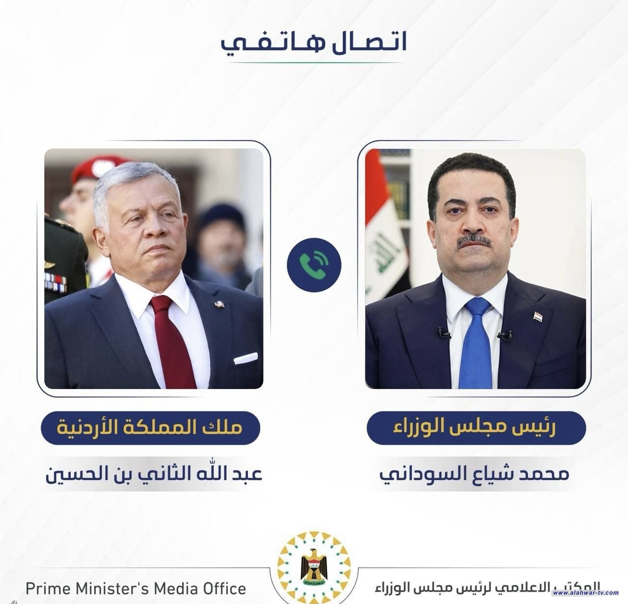 رئيس الوزراء وملك الأردن يؤكدان أهمية العمل على تنسيق جميع الجهود لوقف تداعيات الحرب