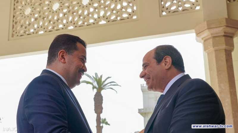 السيسي يستقبل رئيس وزراء العراق في القاهرة