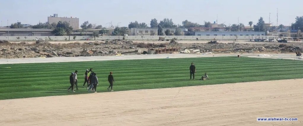 استمرار العمل في ملعب التدريب التابع لملعب الناصرية الدولي