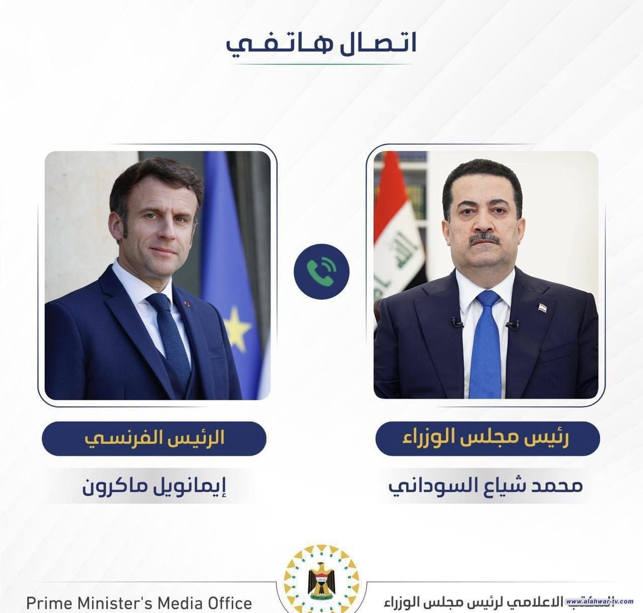 رئيس الوزراء يؤكد للرئيس الفرنسي أهمية تكثيف الجهود لوقف الأعمال العسكرية