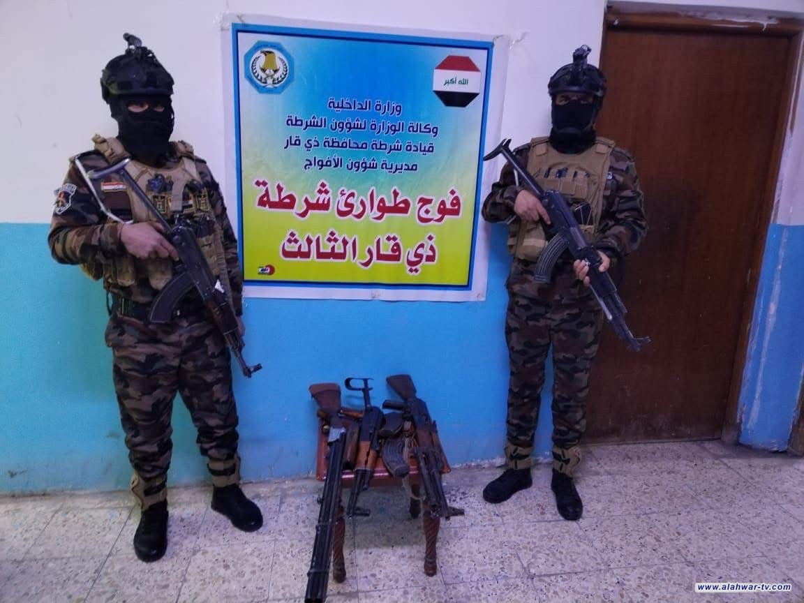 الشرطة في ذي قار: اعتقال 34 مشتبها وضبط أسلحة في عملية امنية بالجبايش