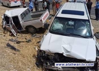 مصرع منتسب بمكافحة المتفجرات واصابة 4 اخرين من اهالي ميسان بحادث سير مروع تصادم شمال الناصرية