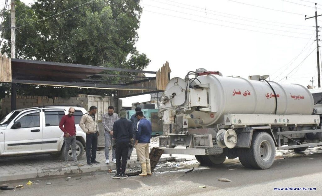 مجاري ذي قار تواصل أعمال الصيانة بالتزامن مع هطول الأمطار