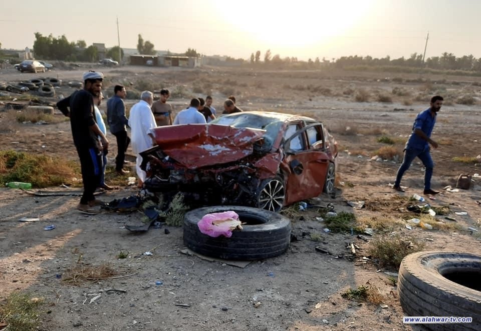 انقلاب عجلة نوع كيا يتسبب بإصابة ستة أشخاص في طريق الجبايش