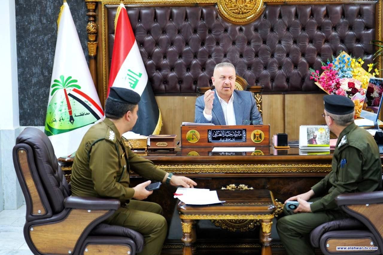 العتابي يبحث مع مدير الدفاع المدني في ذي قار سبل تعزيز قدرات المديرية.