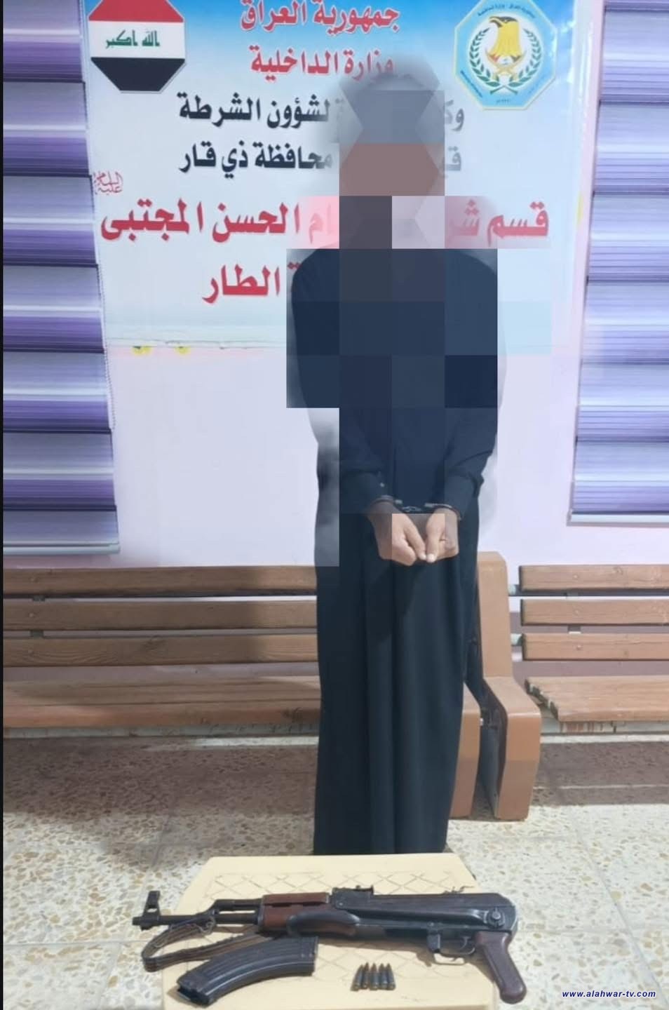 ذي قار: شرطة الإمام الحسن المجتبى (ع) تلقي القبض على متهم بحوزته سلاح كلاشنكوف