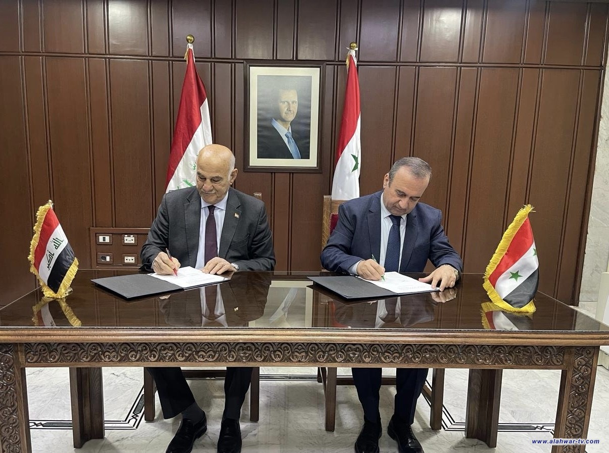 وزير الموارد ونظيره السوري يوقعان على محضر اجتماع لتبادل الخبرات