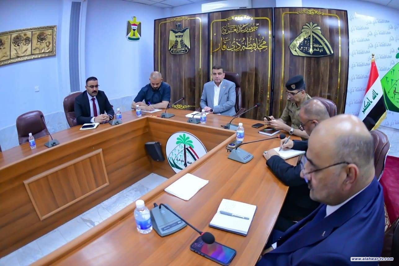 محافظ ذي قار يترأس اجتماعاً أمنياً طارئاً مع القادة الأمنيين لمداولة الملف الامني