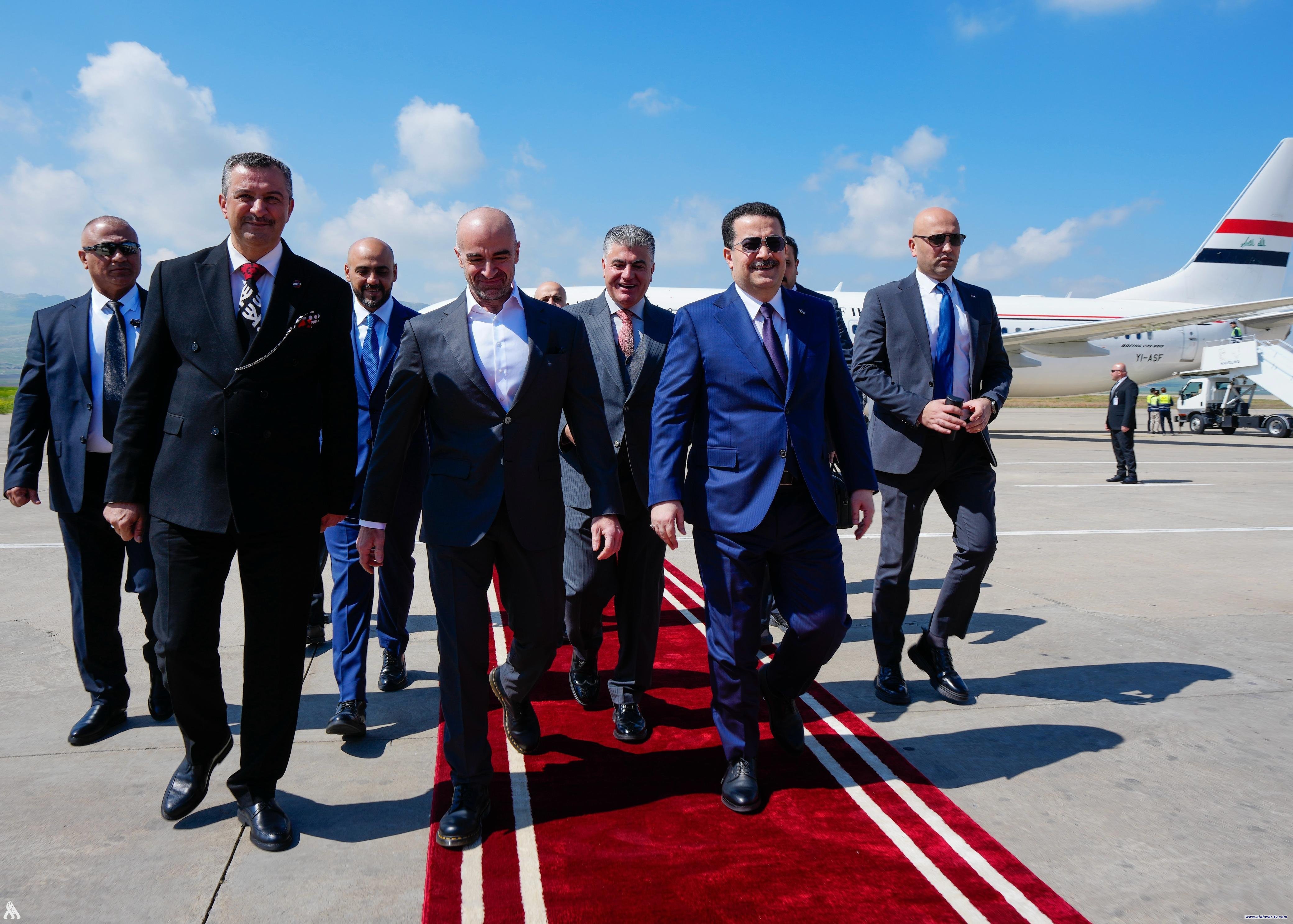 رئيس الوزراء يصل إلى مدينة السليمانية