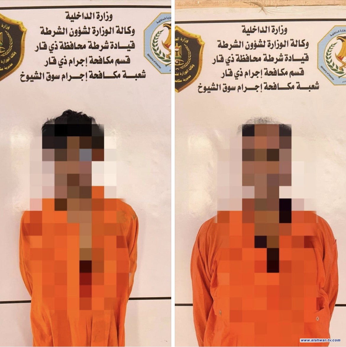 مكافحة إجرام ذي قار تلقي القبض على متهمين اثنين بقضايا السرقة  في قضاء سوق الشيوخ .