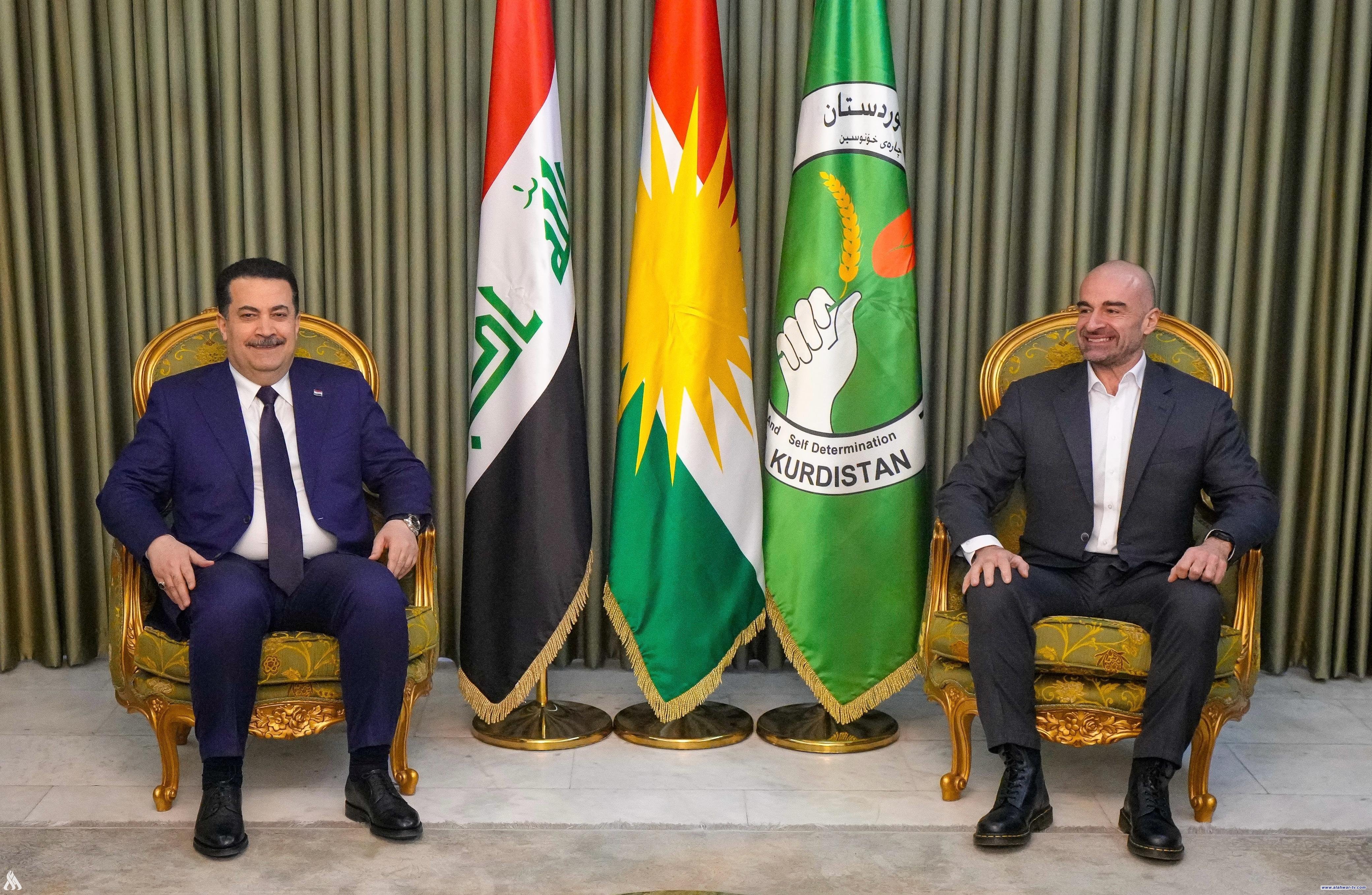 رئيس الوزراء ورئيس الاتحاد الوطني الكردستاني يؤكدان على أهمية التكاتف والتعاون المشترك