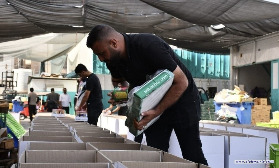العتبة الحسينية تجهز 12 ألف سلة غذائية من مواد الإغاثة للشعب اللبناني