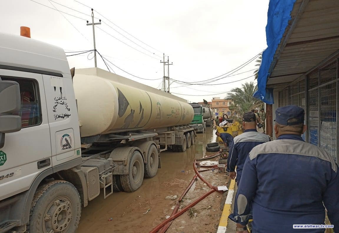 الحشد الشعبي يستنفر كوادره وآلياته لإسناد أمانة بغداد لتصريف مياه الأمطار