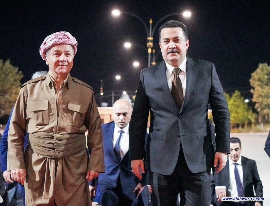 رئيس الوزراء ورئيس الحزب الديمقراطي الكردستاني يناقشان آخر التطوّرات الأمنية والسياسية