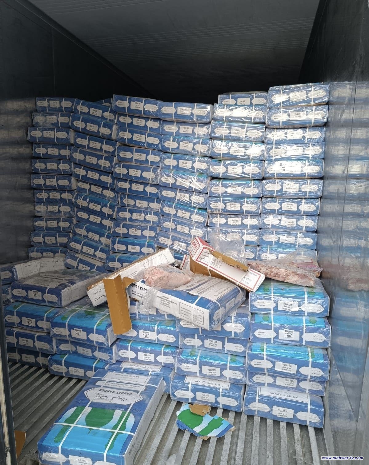 ضبط (10) حاويات براد تحتوي على لحوم مجمدة مخالفة للإستيراد في ميناء أم قصر