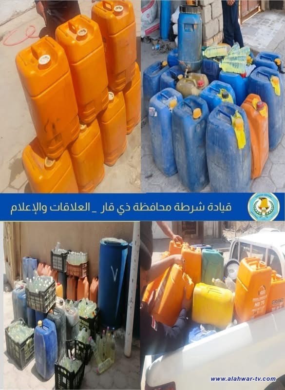 مديرية مكافحة الجريمة في ذي قار تنفذ حملة واسعة وتلقي القبض على 11 متهماً بتخزين البنزين